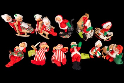 Annalee Santa and Mrs. Claus Dolls