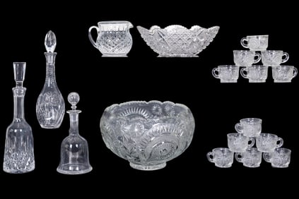 Crystal + Cut Glass Collection w/ Decanters