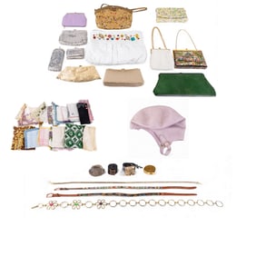Vintage Evening Bags, Handkerchief, and Belts