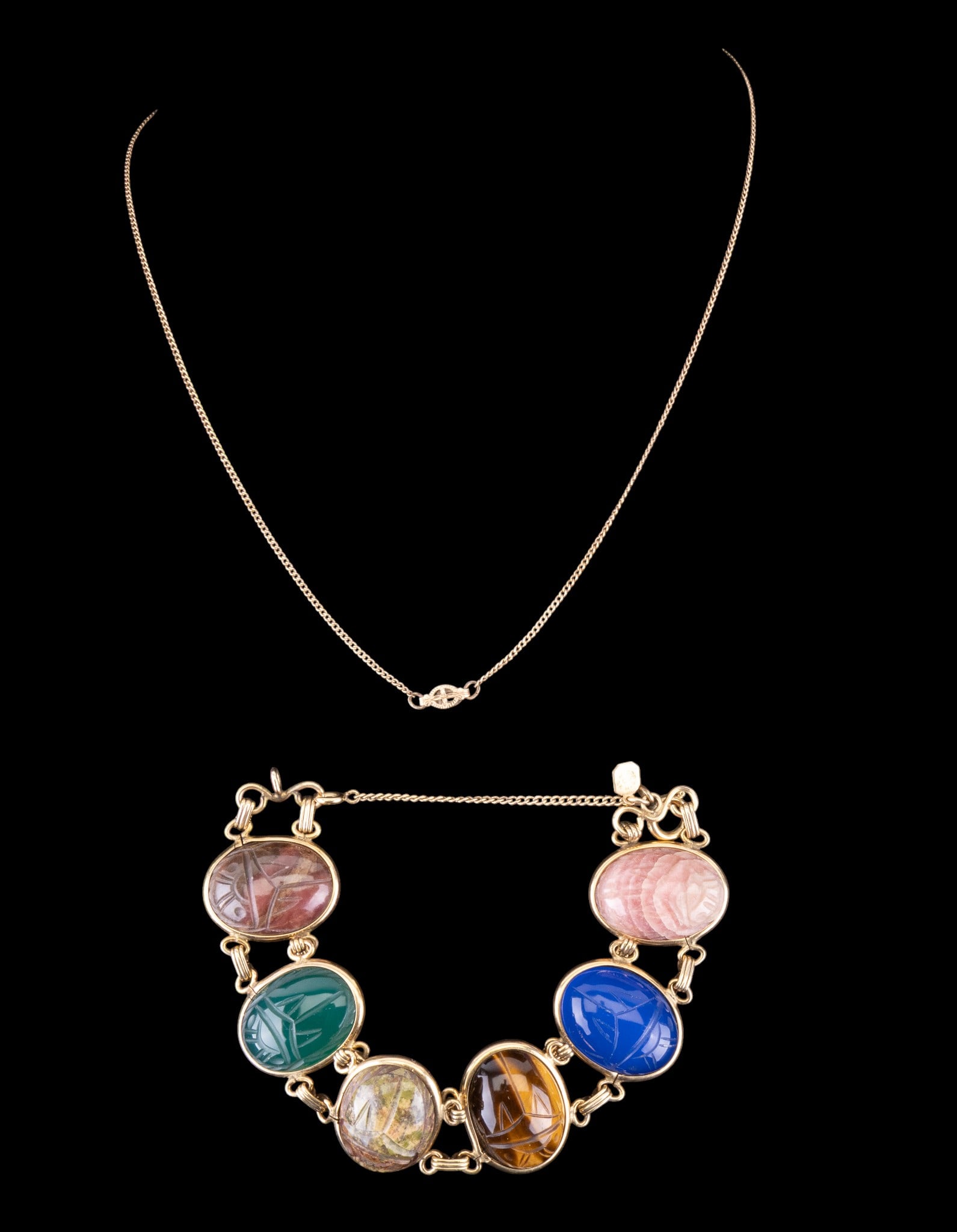 Gold-Filled Scarab Bracelet and Necklace (1 of 6)