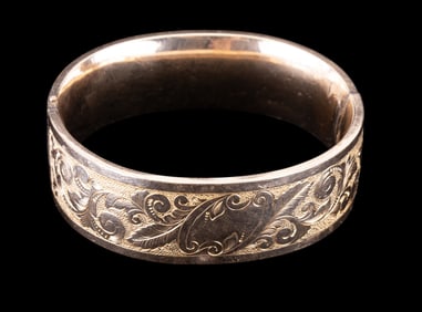 Engraved Gold-filled Bangle Bracelet
