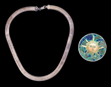 Taxco Silver Sun Pendant with Sterling Necklace