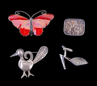 Norwegian and Other Sterling Brooches