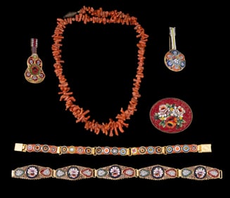 Italian Mosaic and Coral Jewelry