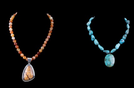 Natural Stone and Sterling Necklaces