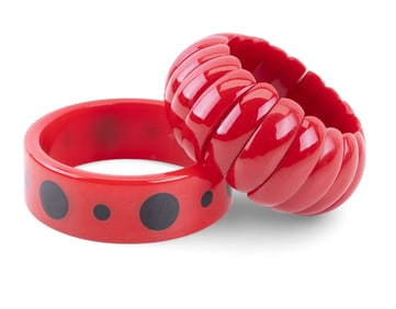 Cherry Red Bakelite Bracelets (2)