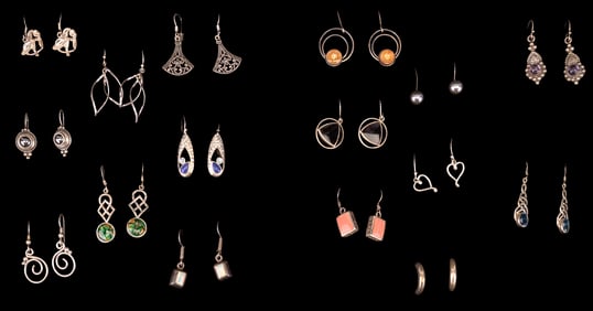 Sterling Silver French Hook Earrings (16 prs)