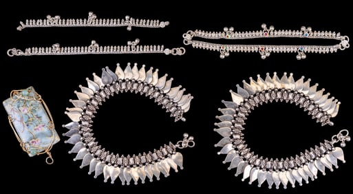 Indian Silver Tone Anklets