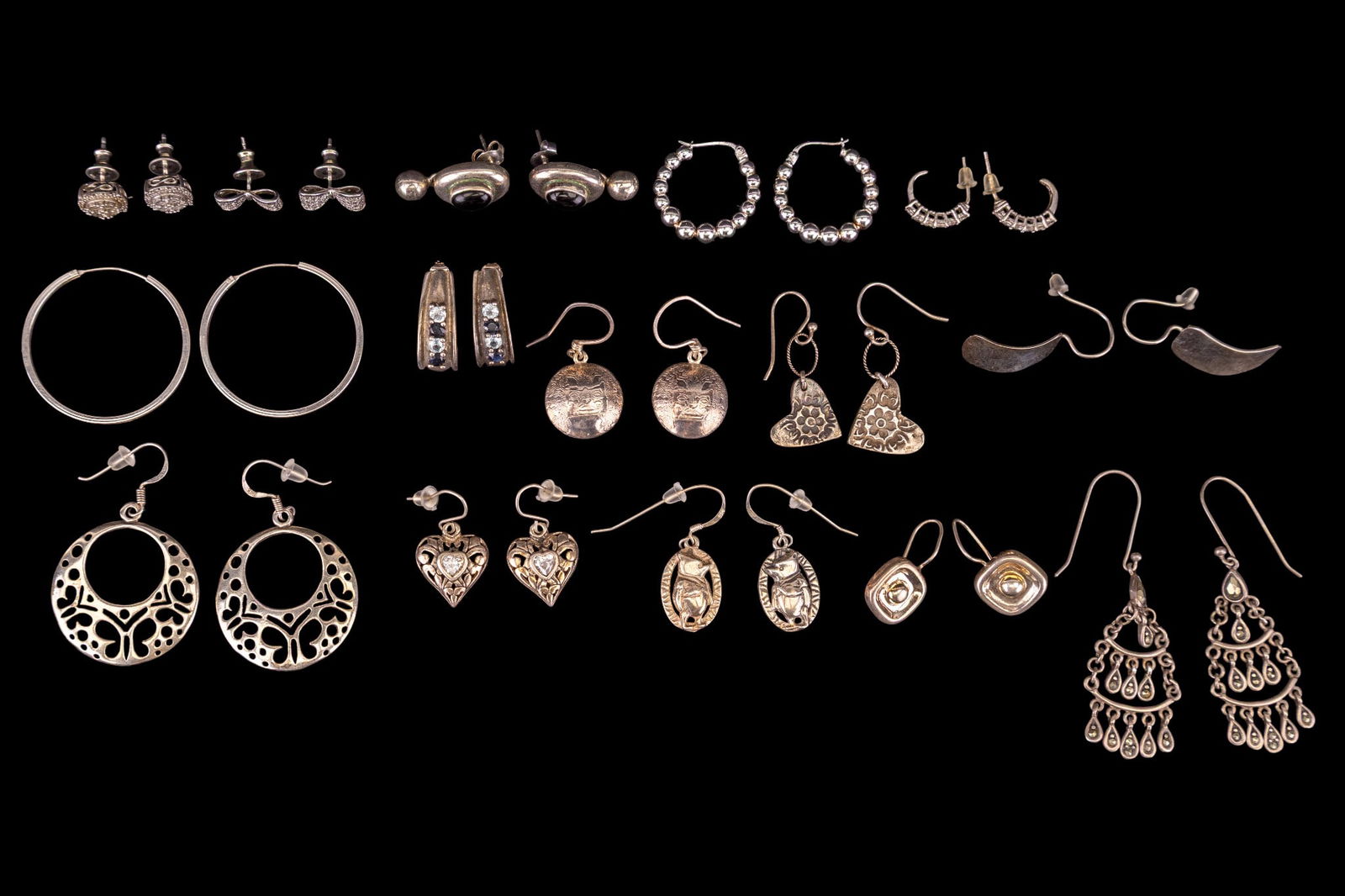 Sterling Silver Earrings (15 prs) (1 of 11)