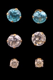 14K Gold Stud Earrings (3 prs)