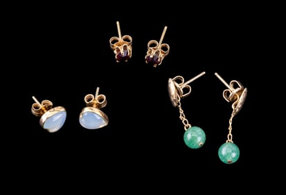 14K Gold Stud Earrings (3 prs)