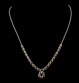 14k Gold and Sapphire Necklace