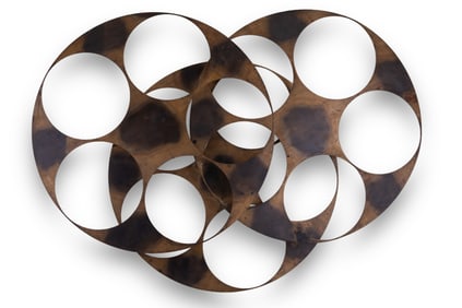 Large Bronzed 3D Steel Wall Art