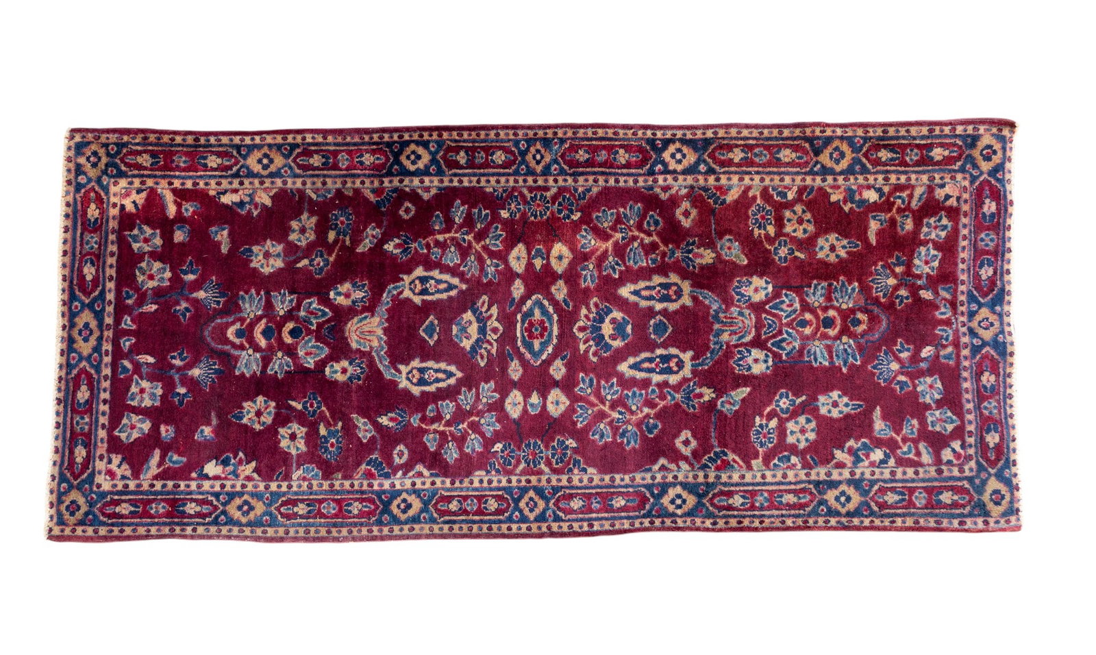 Antique Sarouk Rug: Antique sarouk rug measuring approx. 4'9" x 2'1".