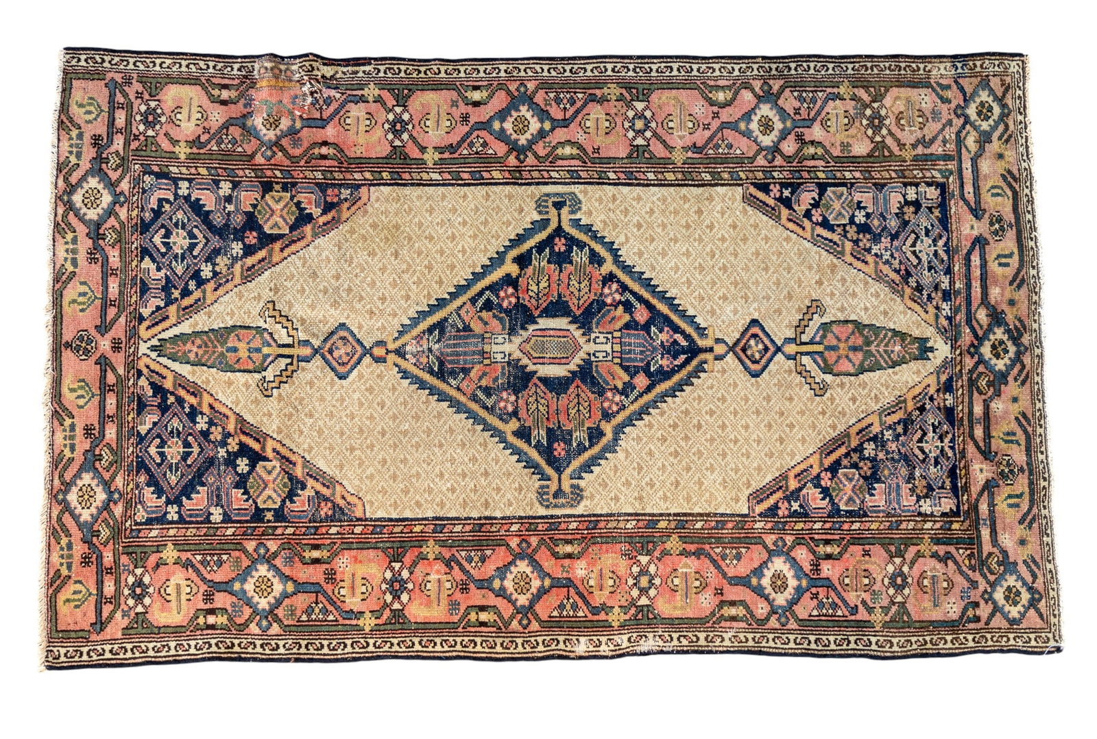 Antique Persian Camel Rug: Antique Persian camel rug measuring approx. 5'7" x 3'6".