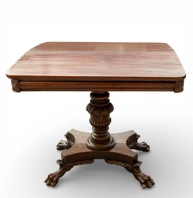 Mahogany Empire Card Table