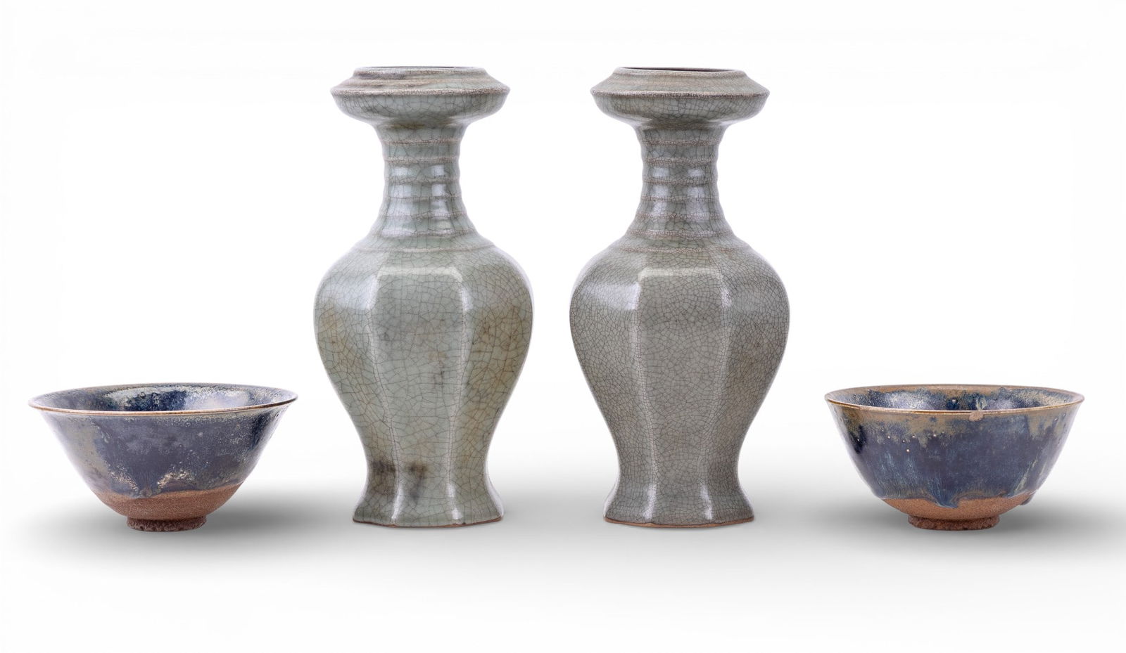 Tenmoku Tea Bowls and Ru Kiln Celadon Vases (1 of 10)