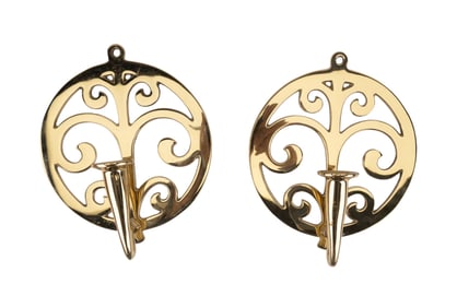 Pair of VA Metal Crafters Brass Wall Sconces