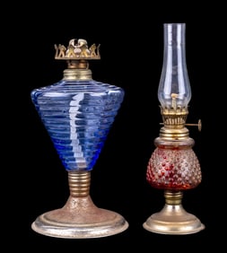 Vintage Pressed Glass Oil Lamps