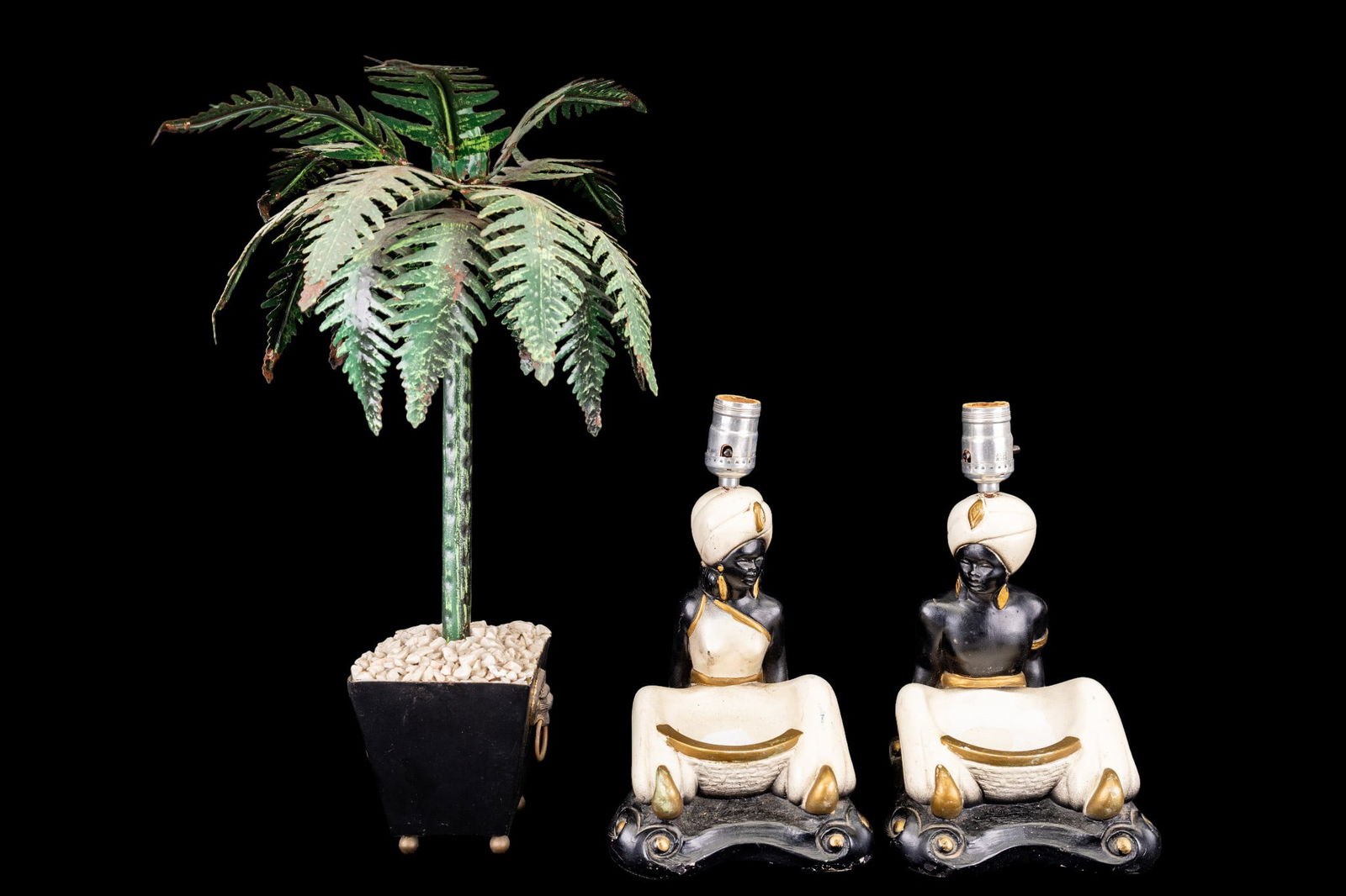 Pair of Figural Lamps w/ Palm Tree Sculpture (1 of 20)