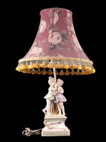 Bisque Porcelain Figural Lamp