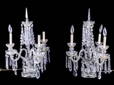 Mid Century Girandole Table Lamp Pair