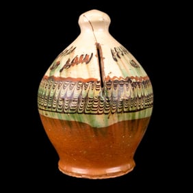 Mochaware Glazed Coin Bank