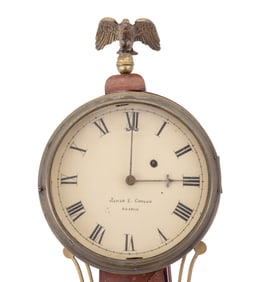 Eldon Leech c.1820 Reverse Painted Banjo Clock
