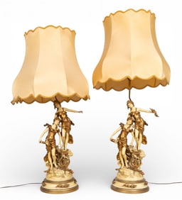 Pair of Vintage Figural Ladies Lamp
