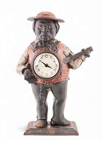 Cast Metal Figural Clock