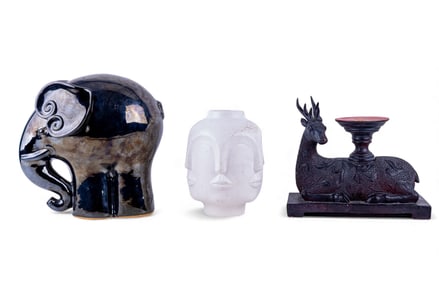 Figural Sculptures and Perpetual Face Vase