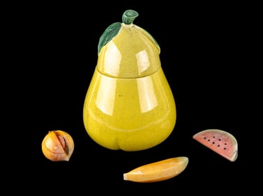 Porcelain Pear Jar & Stone Fruit