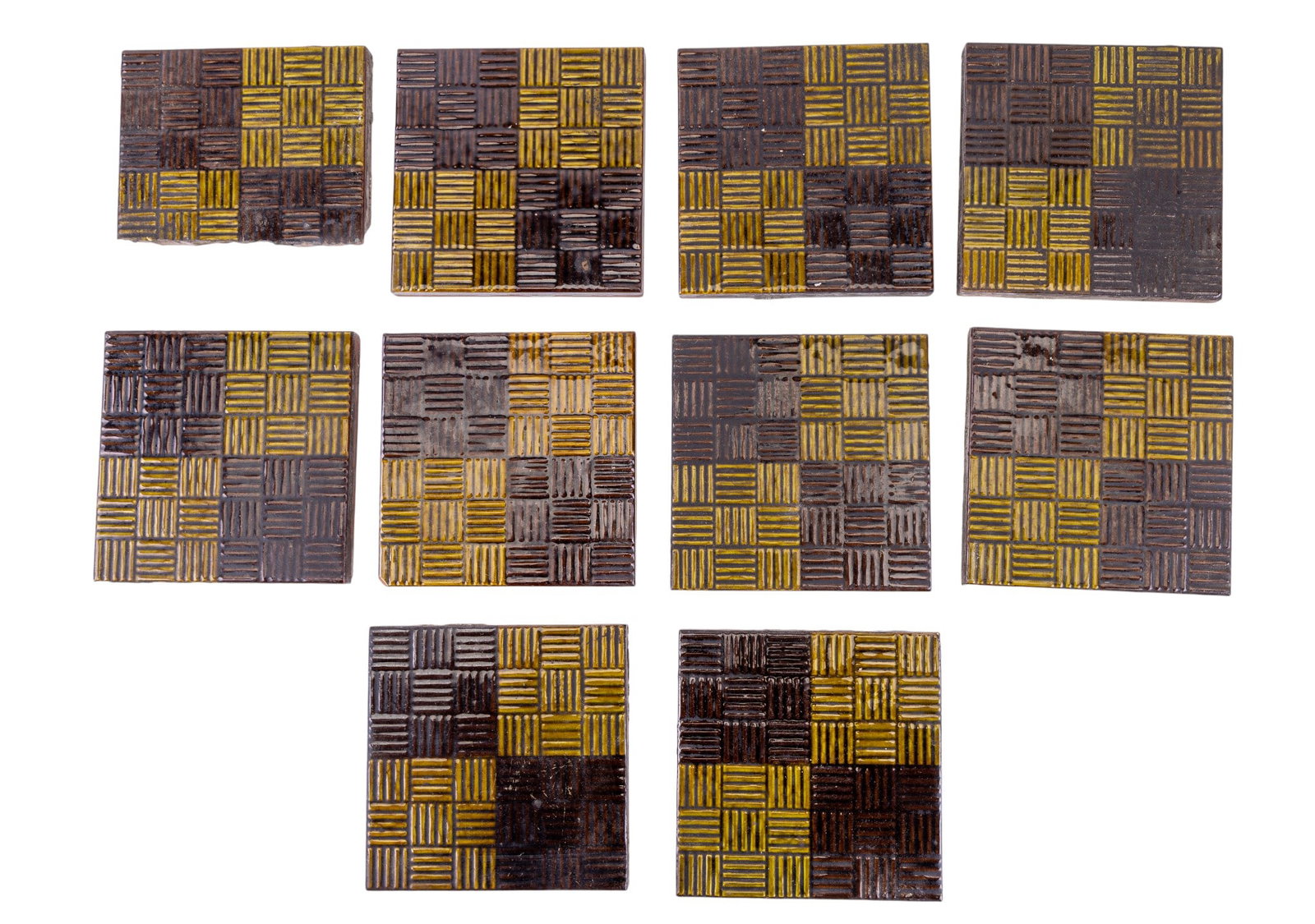 9 Vintage Glazed Ceramic Tiles (1 of 6)