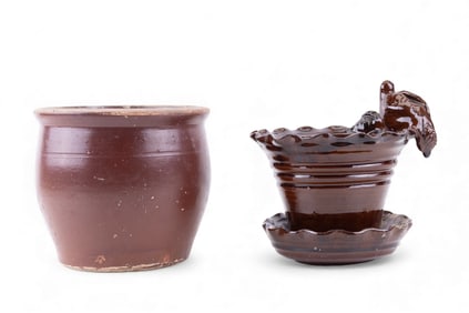 2 Pieces of Redware Pottery