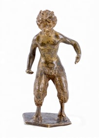 Antique Solid Bronze Satyr Figurine