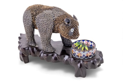 Vintage Sterling Silver Panda Sculpture