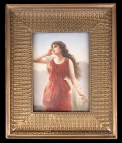 19th C Wagner Signed Porcelain Plaque "Echo"