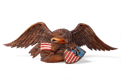Finely Carved Walnut Eagle