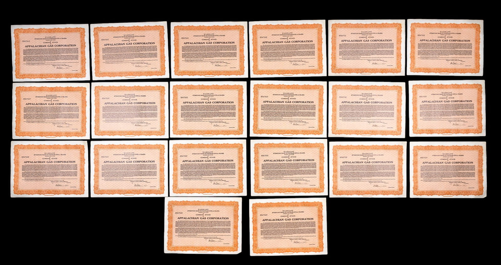 Appalachian Gas Corp. Stock Warrants (20 Pc) (1 of 3)