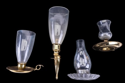 Brass and Other Candlesticks and Sconce