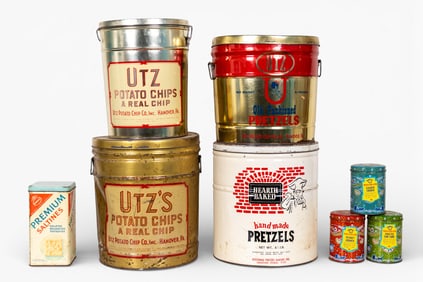 3-Piece Vintage Chip/Pretzel Tins