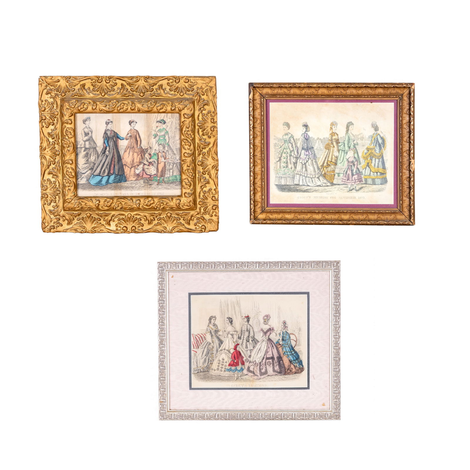 3 Framed Godey's Fashion Lithos (1 of 16)