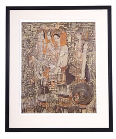 Chen Yongle (1944-) Four Women Large Woodblock