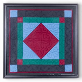 Framed Quilted Textile Artwork