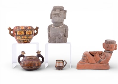 Colombian Figural and Handled Pottery