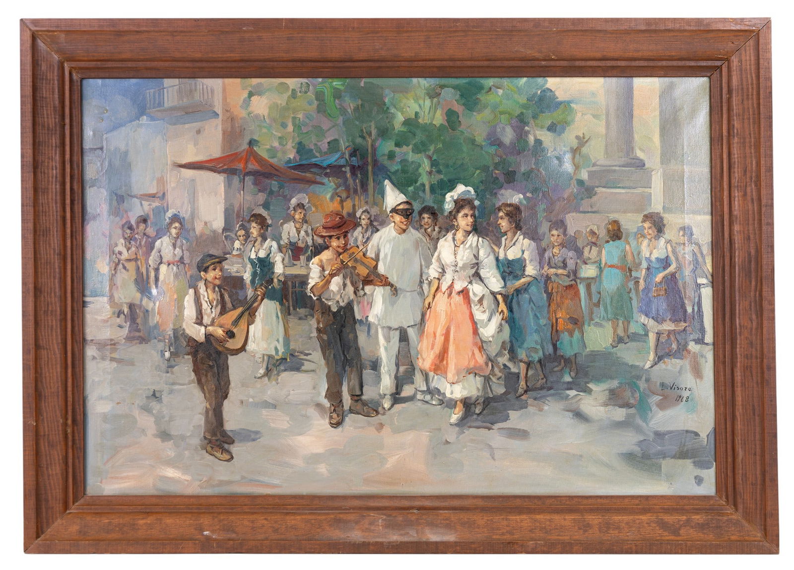 L. Visoze 1968 Vintage Large Oil on Canvas (1 of 7)