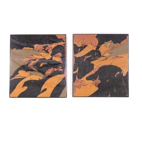 Pair, Rogers Signed Abstract Watercolors