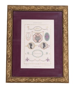 Biedermeier-Ornamentik Framed Display Plate