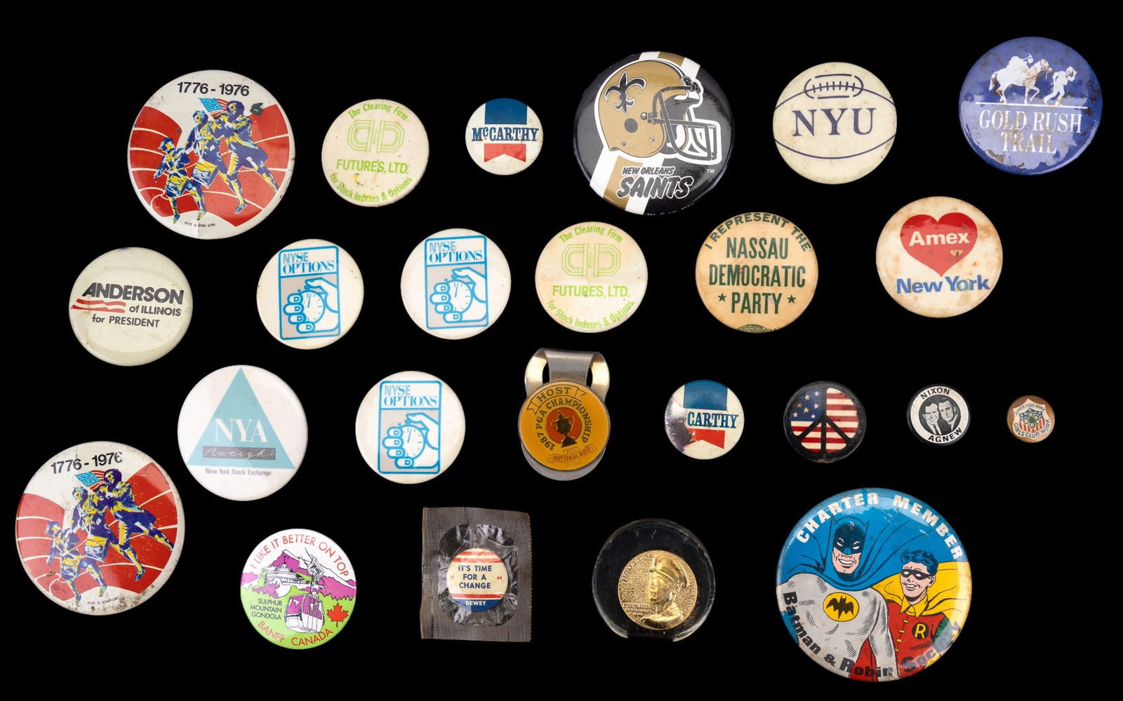 Vintage Batman, Political, and Other Pin Backs (1 of 10)