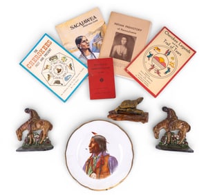 Native American Plaster Bust, Bookends, & More